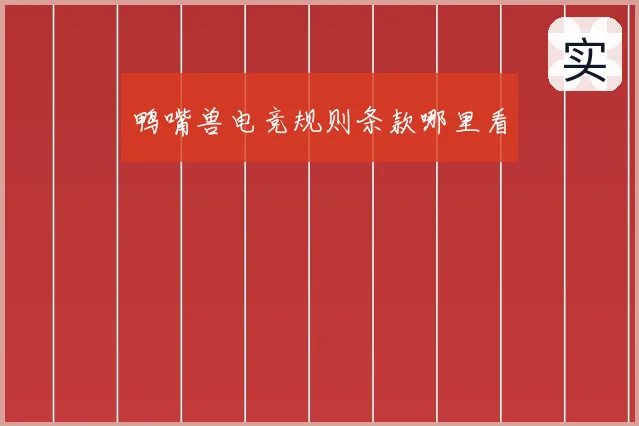 鸭嘴兽电竞规则条款哪里看
